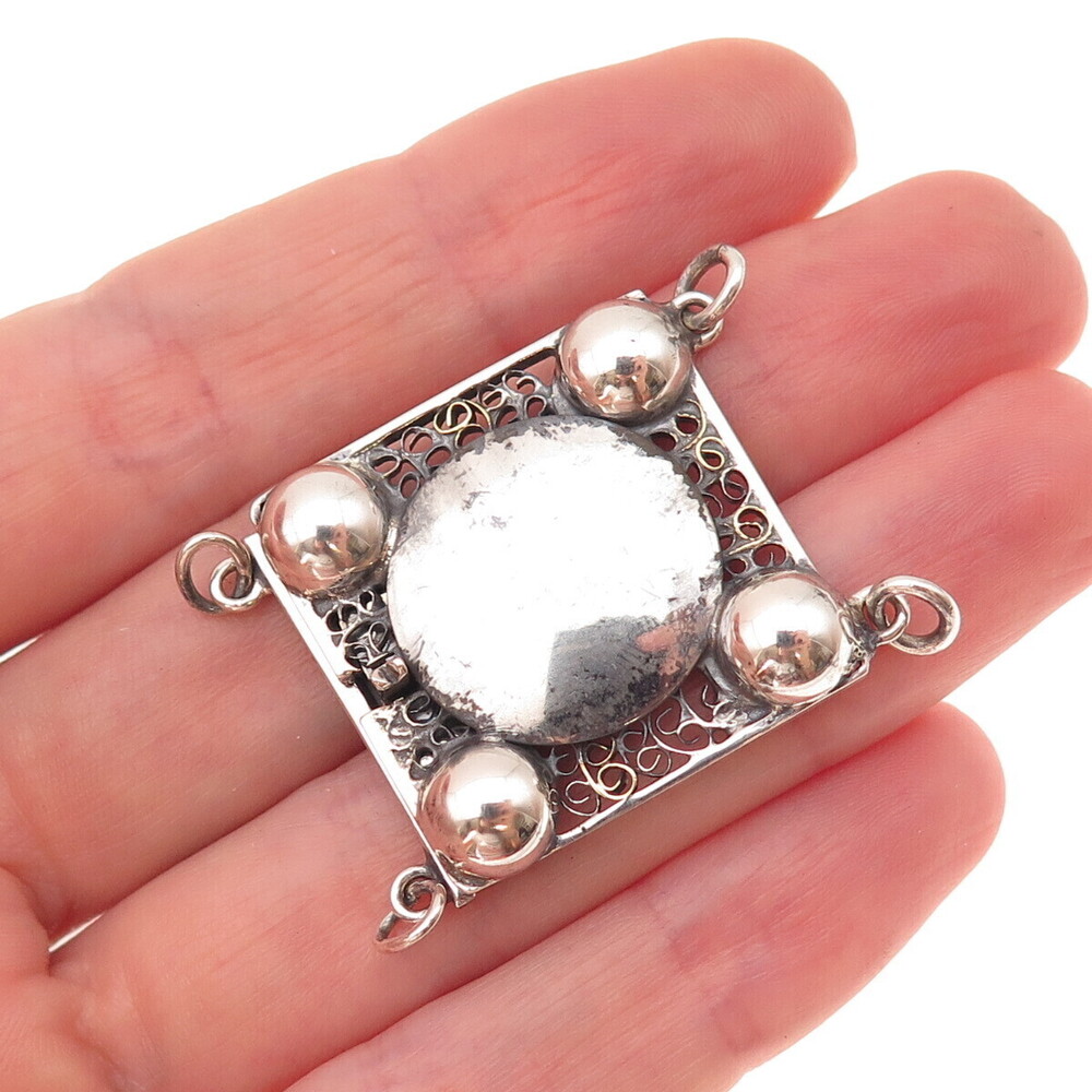 800 Silver Antique Art Deco Germany Bracelet / Necklace Handarbeit Box Lock